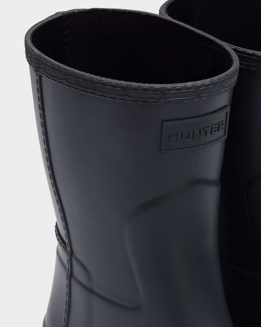 Botas De Cortas Hunter Mujer Refined Stitch Detail - Negras - Argentina 3589QBSTD